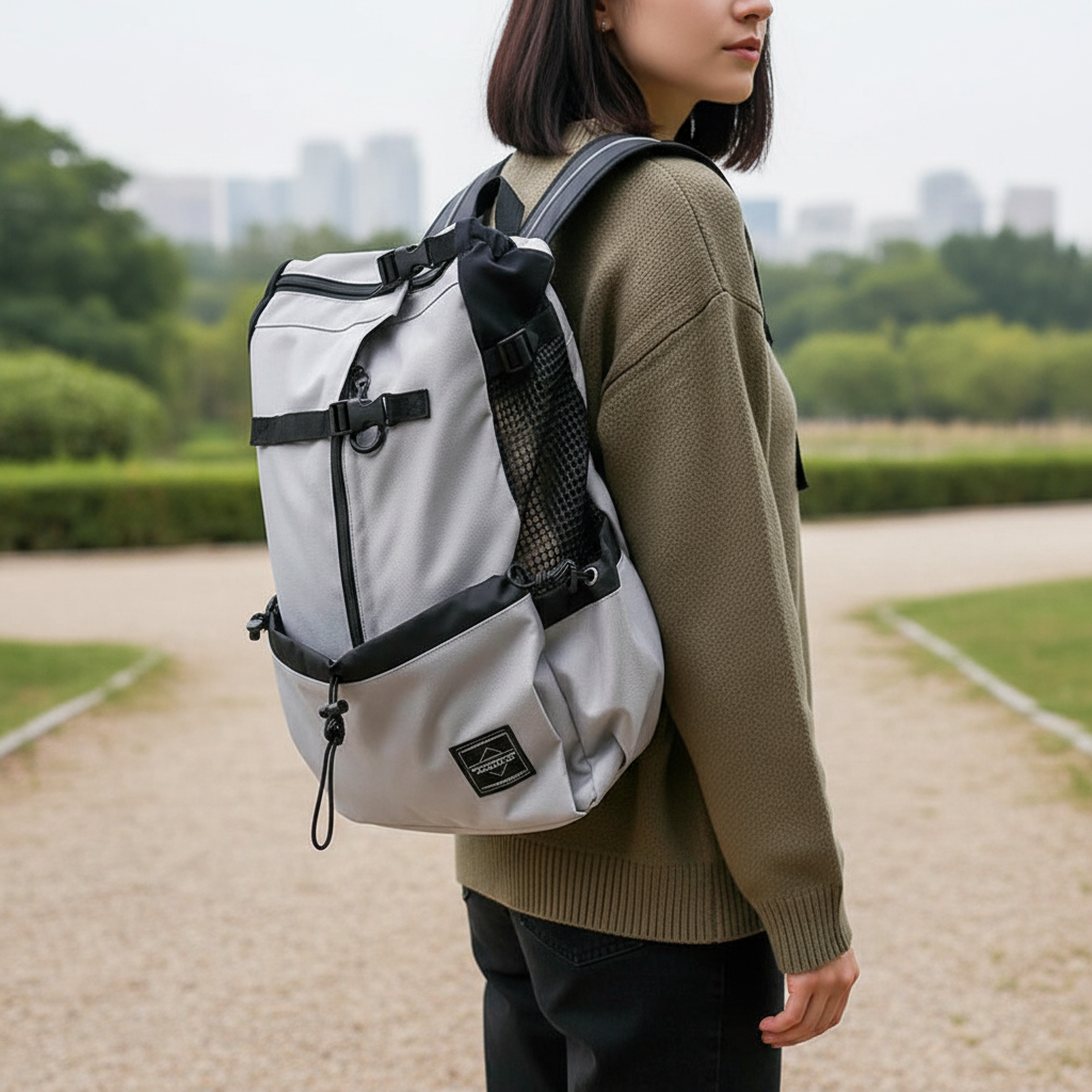 Sac à dos porte-chien ergonomique avec système de sécurité et tissu respirant, pour petits chiens, randonnée et voyages | Sansoti