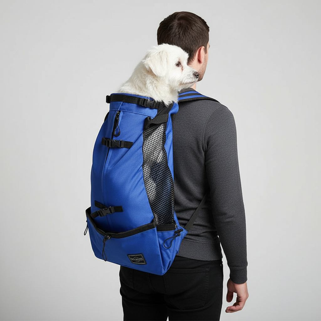 Sac à dos porte-chien ergonomique avec système de sécurité et tissu respirant, pour petits chiens, randonnée et voyages | Sansoti