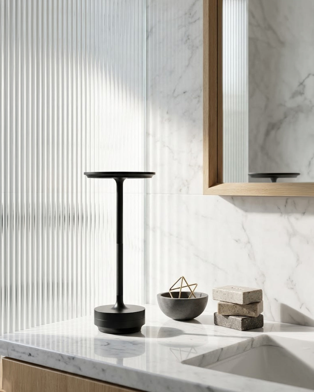 Oplaadbare LED Tafellamp met Dimfunctie Cilindervorm Metaal Draadloze Sfeerlamp | Sansoti
