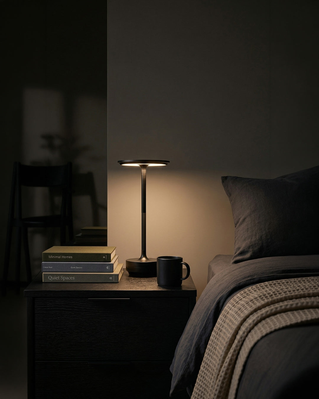 Oplaadbare LED Tafellamp met Dimfunctie Cilindervorm Metaal Draadloze Sfeerlamp | Sansoti