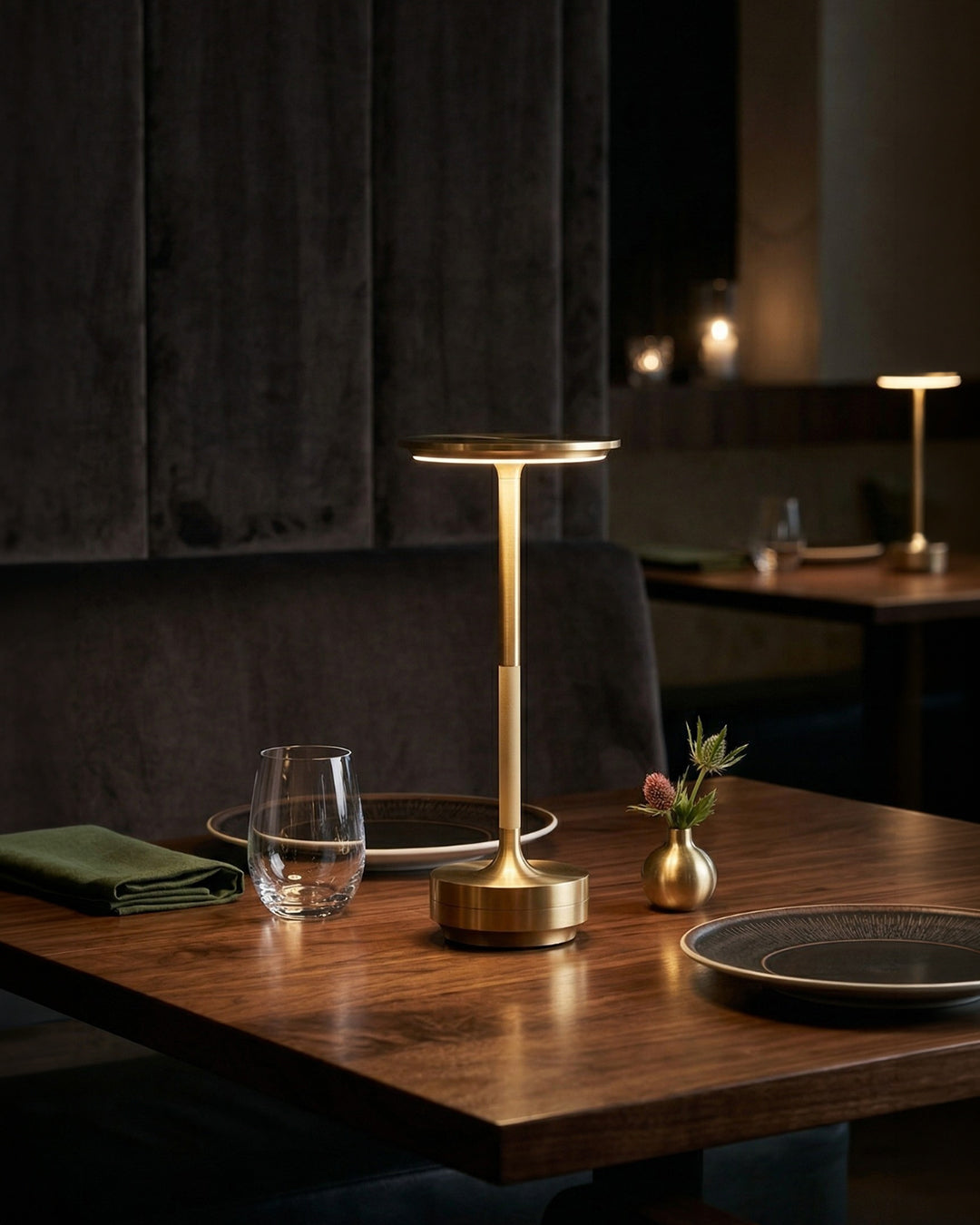 Oplaadbare LED Tafellamp met Dimfunctie Cilindervorm Metaal Draadloze Sfeerlamp | Sansoti