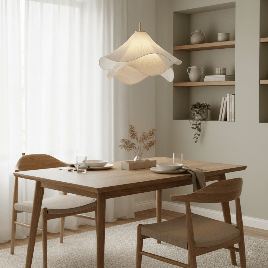 Hanglamp Gelaagde Plissé Kap — Bloembladachtig Licht Gouden Fitting E26/E27 Dakschuine Montage | Sansoti