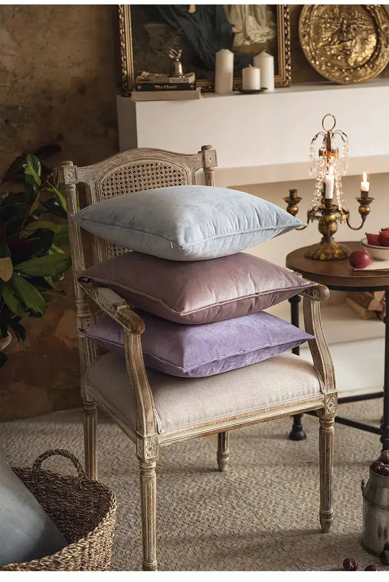 Kussenhoes Velvet 45x45 Beige Fluweel Sierkussen Woonkamer Slaapkamer Decoratief Zacht Met Rits | Sansoti