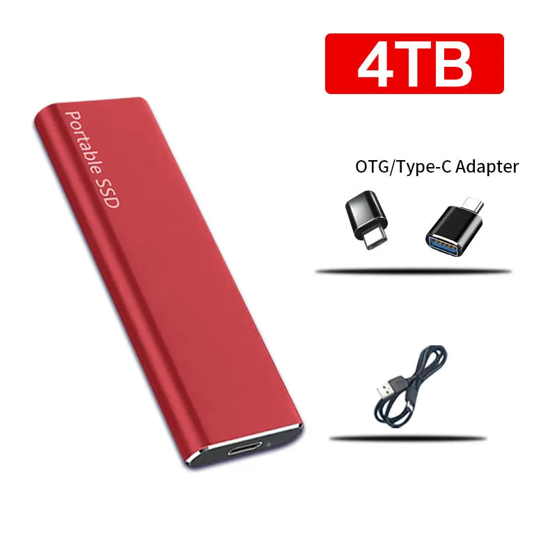 External SSD Drive 4TB USB-C Portable Data Storage with Fast Transfer for PC Mac Laptop | Sansoti