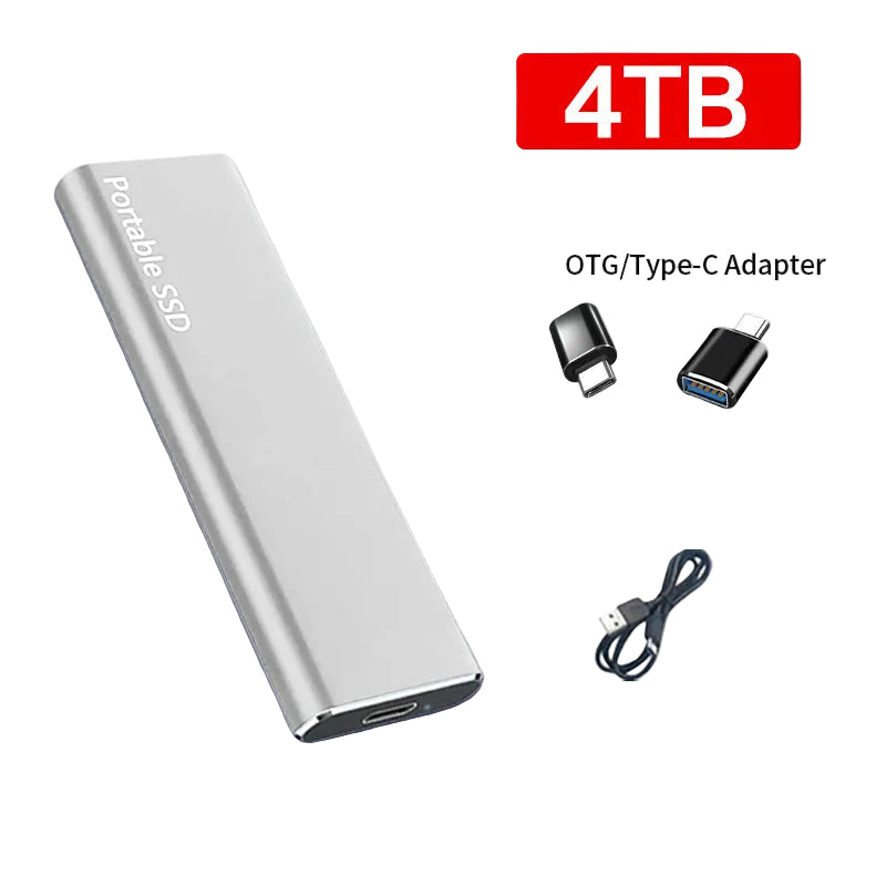 External SSD Drive 4TB USB-C Portable Data Storage with Fast Transfer for PC Mac Laptop | Sansoti