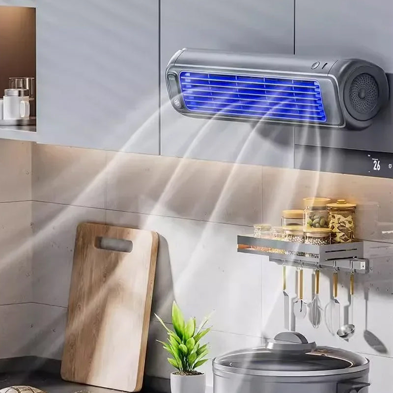 Compacte Wandventilator met Koelfunctie 2000mAh Oplaadbaar Bladloos Ontwerp voor Thuis Kantoor Slaapkamer | Sansoti