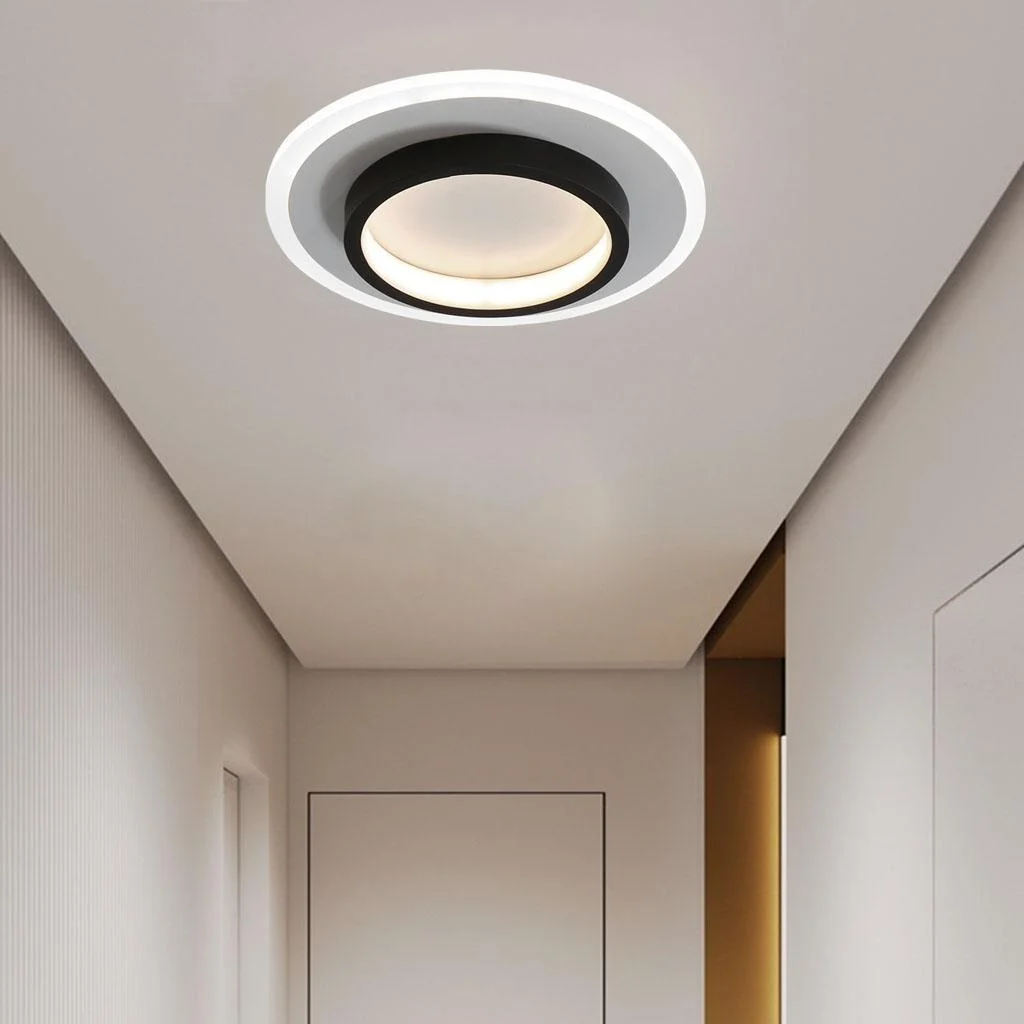 LED Deckenleuchte Rund 10W 20W Schwarz Weiß Schlafzimmer Flur Wohnzimmer Moderne Deckenbeleuchtung Niedrige Deckenlampe | Restfield