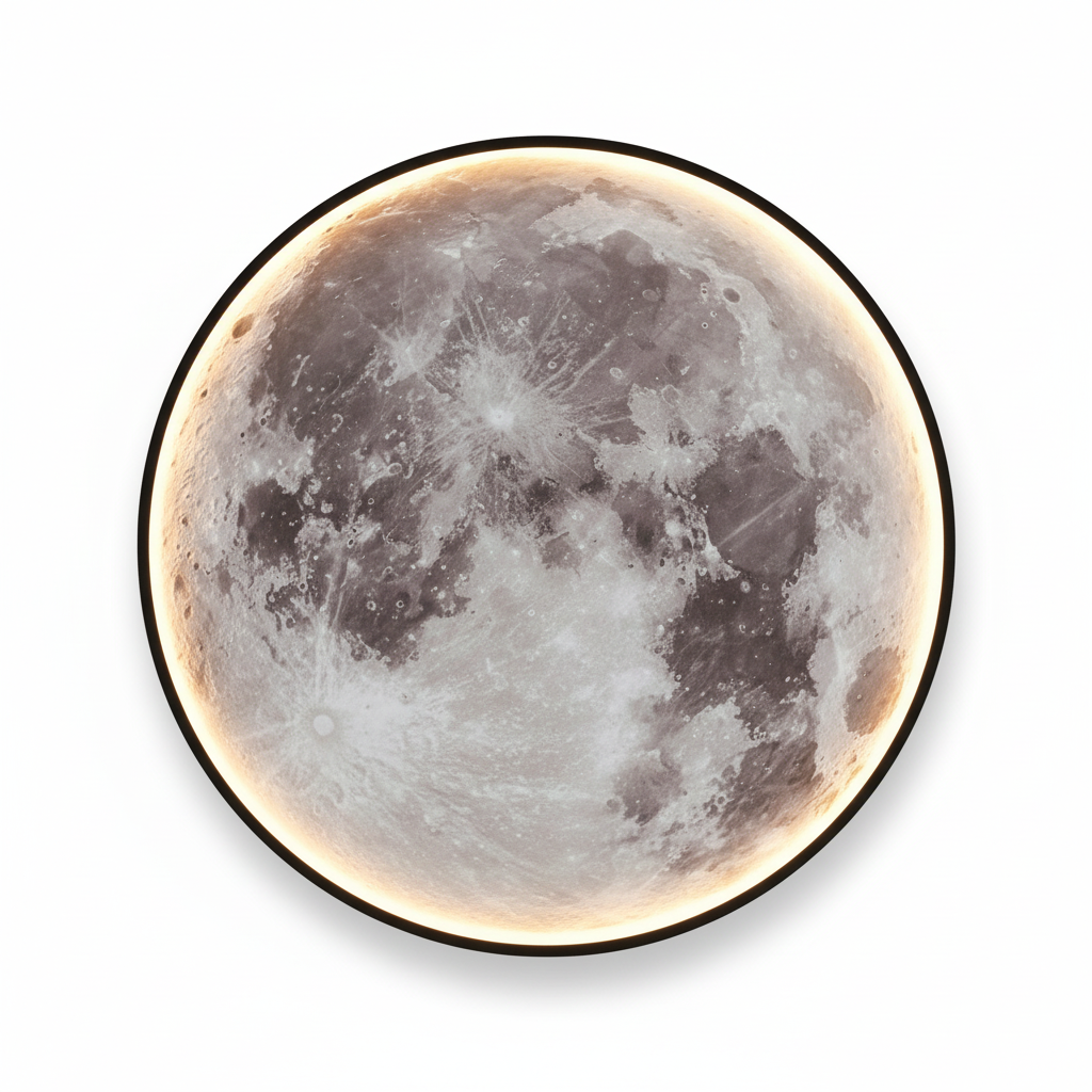 Applique murale lune avec lumière LED réglable et structure réaliste de la lune | Restfield