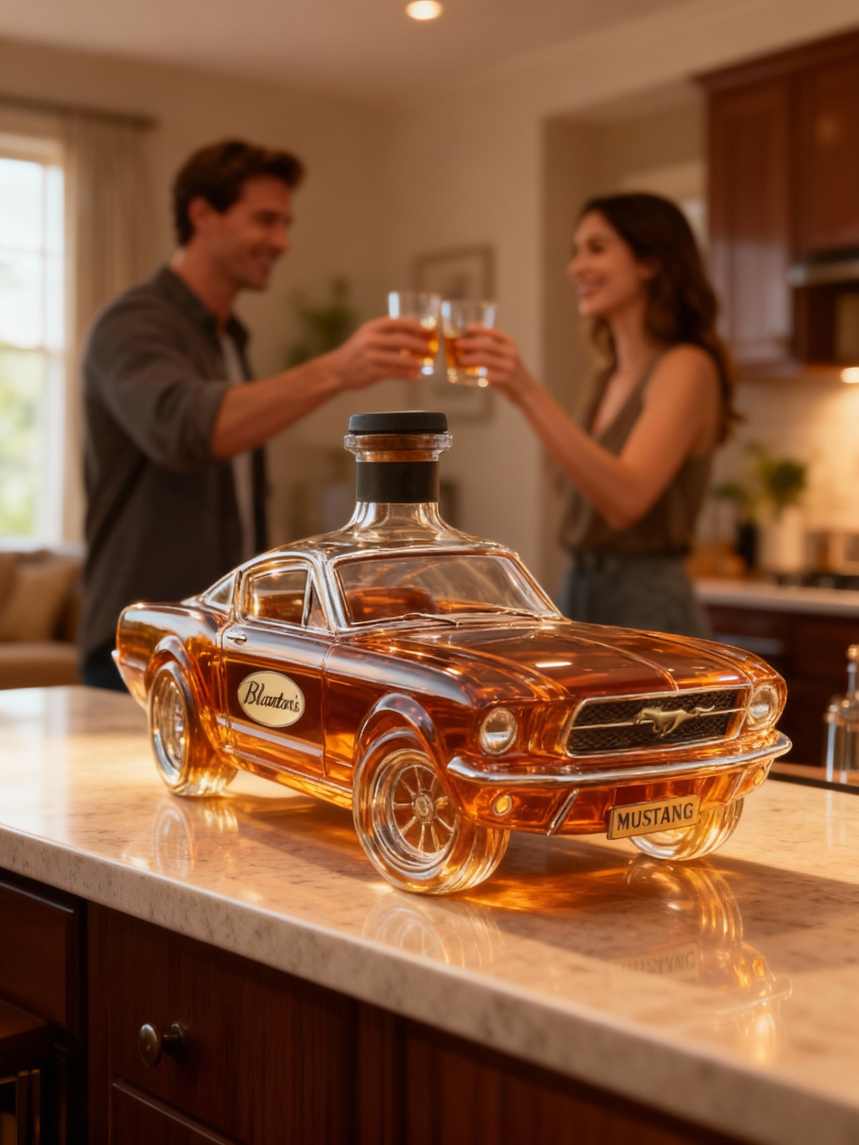 Auto-Vormige Whiskykaraf in Mustang-Stijl – Glazen Spirit Decanter voor Thuisbar | Sansoti