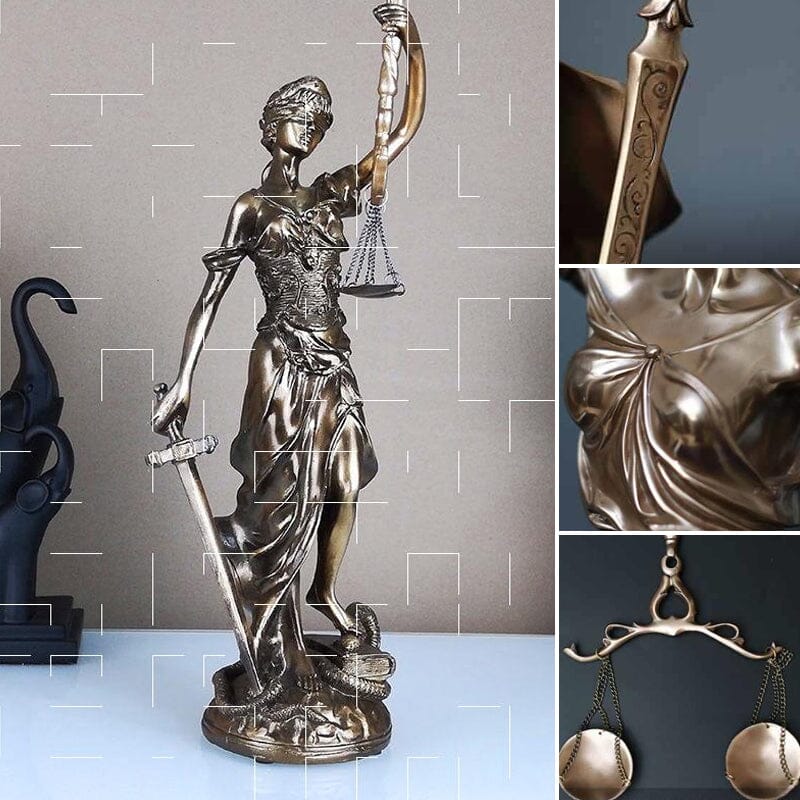 Beeld Godin van Justitia Hars Decoratief Sculptuur Advocaat Kantoor 30cm | Sansoti