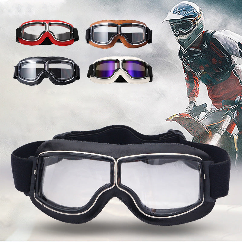 Retro Motorgoggles met Beschermglazen en Verstelbare Band | Sansoti