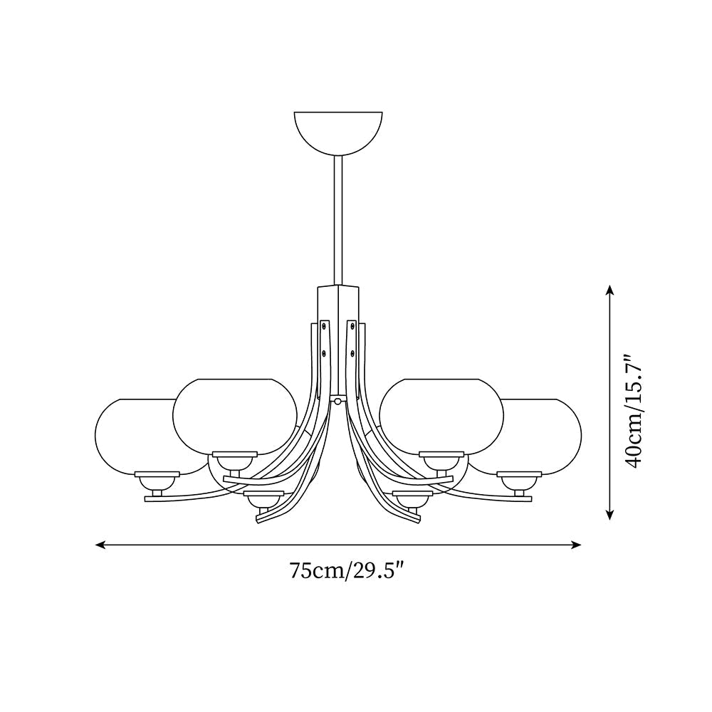 Glas-Kronleuchter mit 6 bernsteinfarbenen Kugeln Messingfassung Pendelleuchte Esszimmer Wohnzimmer Ambientebeleuchtung | Sansoti