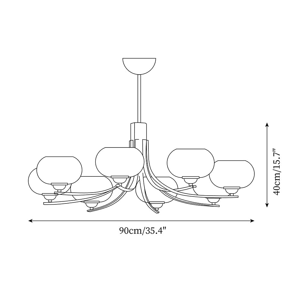 Glas-Kronleuchter mit 6 bernsteinfarbenen Kugeln Messingfassung Pendelleuchte Esszimmer Wohnzimmer Ambientebeleuchtung | Sansoti