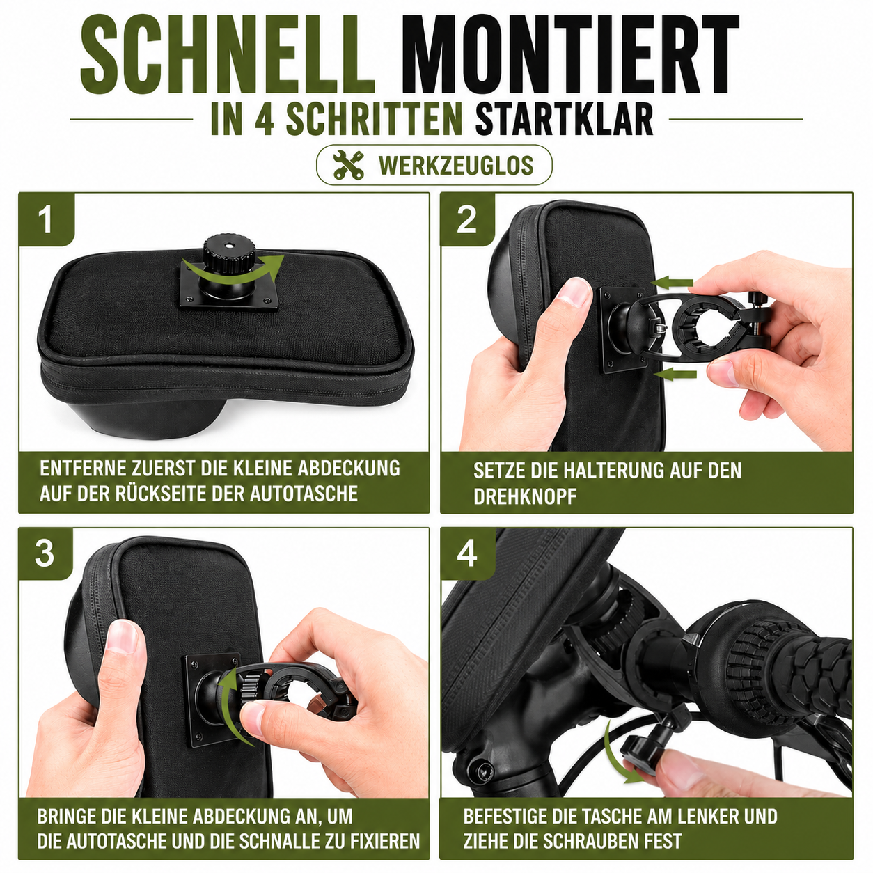Waterdichte Telefoonhouder voor Fiets met Touchscreen – Tot 6.4 Inch | Sansoti