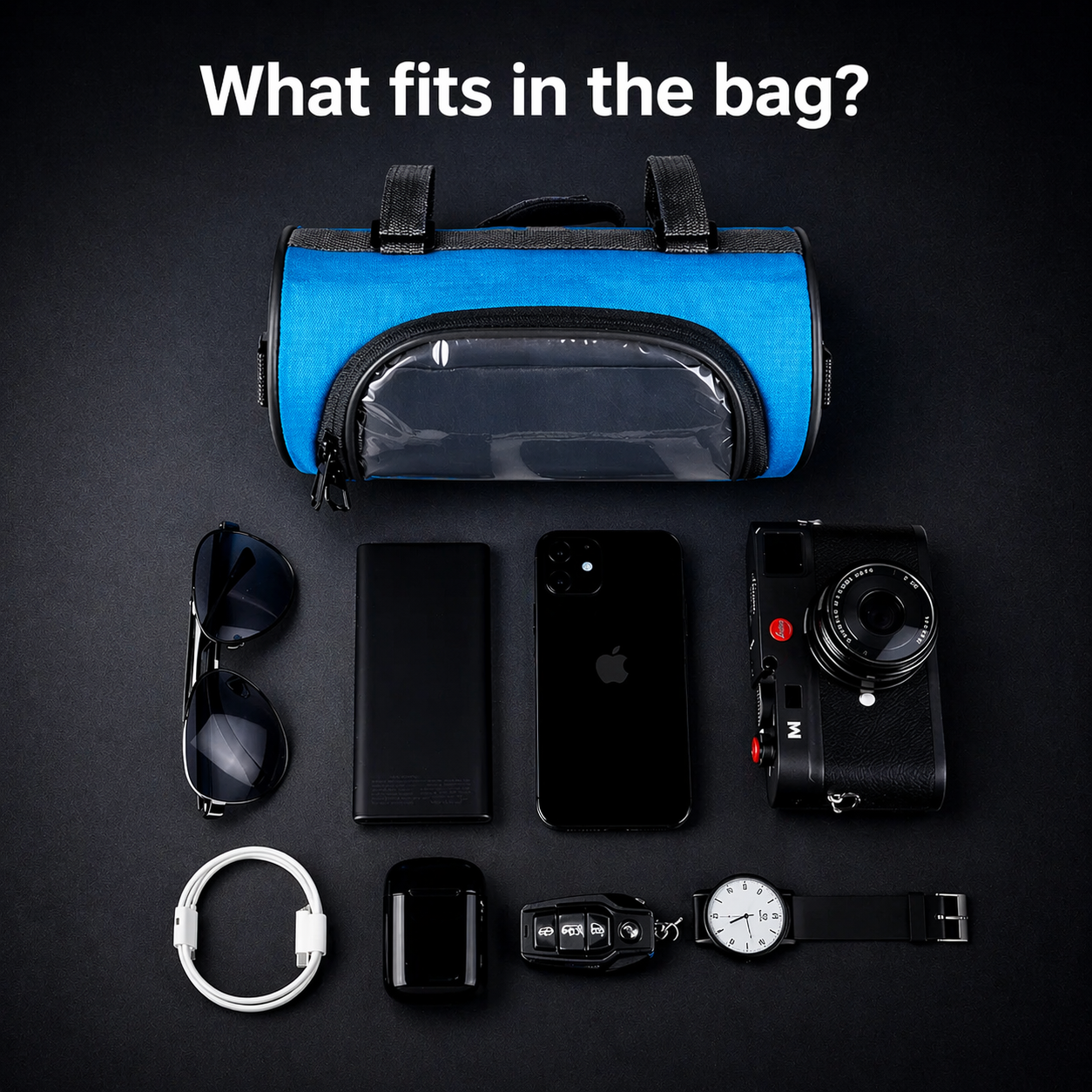 Fiets Stuurtas | Touchscreen Compatibel | Universeel Klittenband | Ridepocket | Waterafstotend Nylon Fietstasje voor Smartphone Navigatie Sleutels Portemonnee | Sansoti