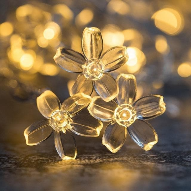 Lichtsnoer LED Fairy Lights Binnen Buiten Warm Wit Ster Bloem Bal Slaapkamer | Sansoti