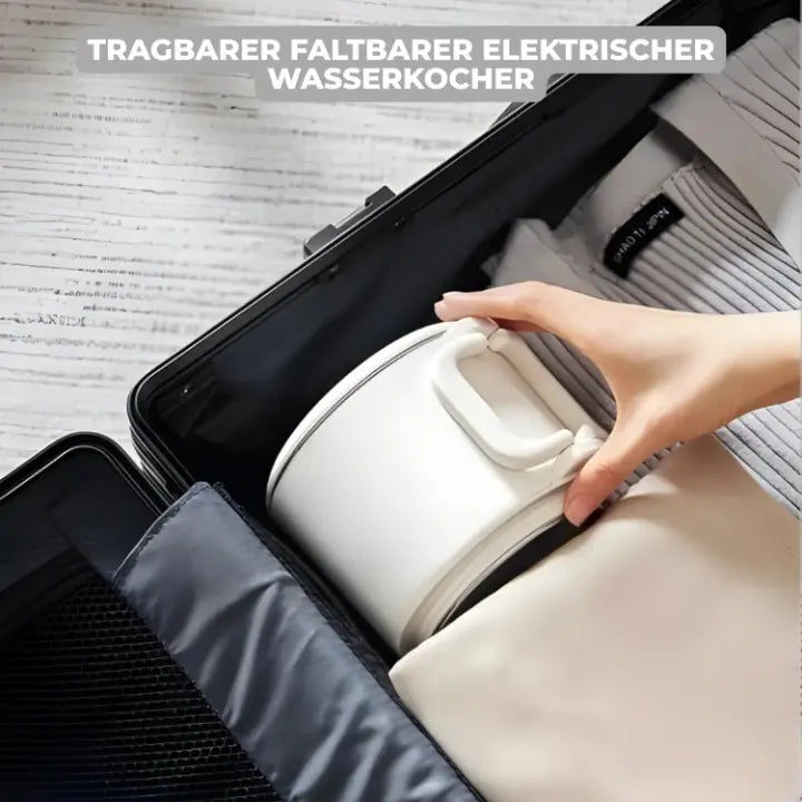 Inklapbare Elektrische Reiswaterkoker 800ml met Dubbele Wand Edelstalen Binnenwerk Compacte Opvouwbare Waterkoker voor Onderweg | Sansoti