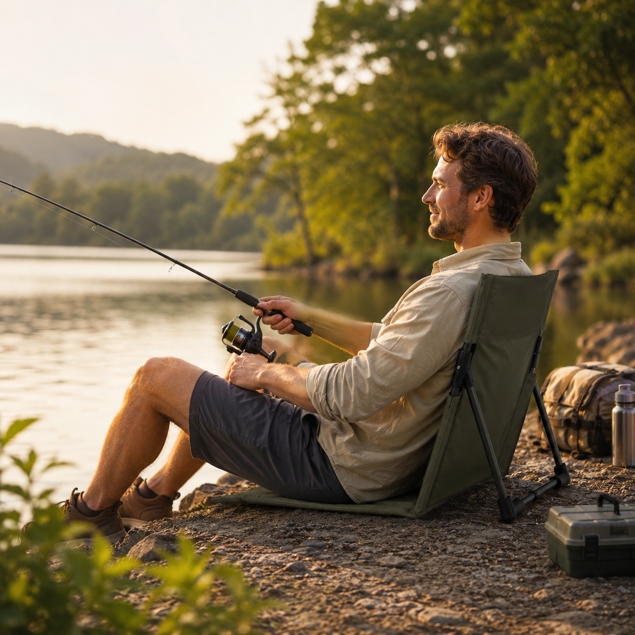 Opvouwbare Campingstoel – Ultralicht & Compact met Ergonomische Steun voor Trekking en Outdoor | Sansoti
