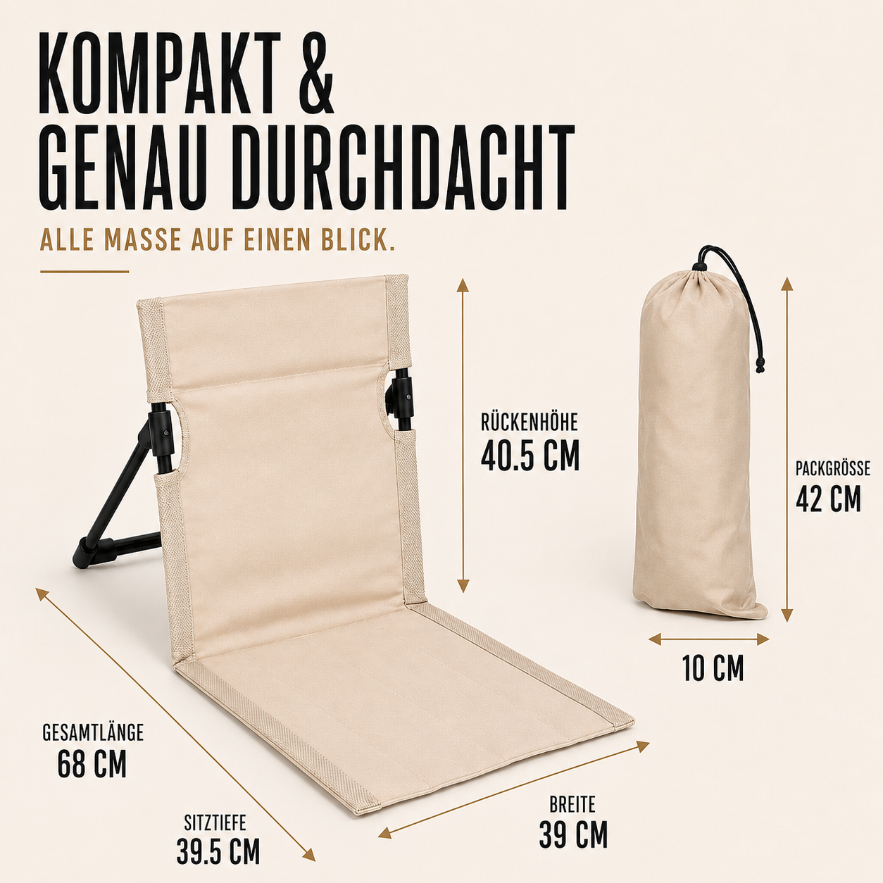 Opvouwbare Campingstoel – Ultralicht & Compact met Ergonomische Steun voor Trekking en Outdoor | Sansoti