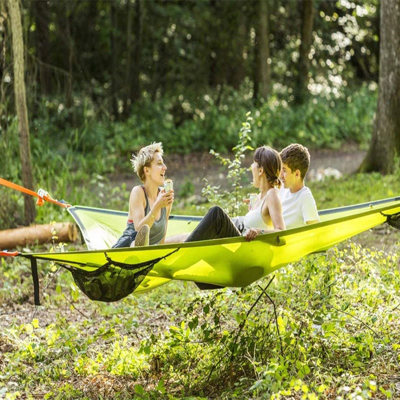 Driehoekige Hangende Hangmat Meerpersoons met Ankersysteem voor Camping Tuin Buiten Ontspanning Relax | Sansoti