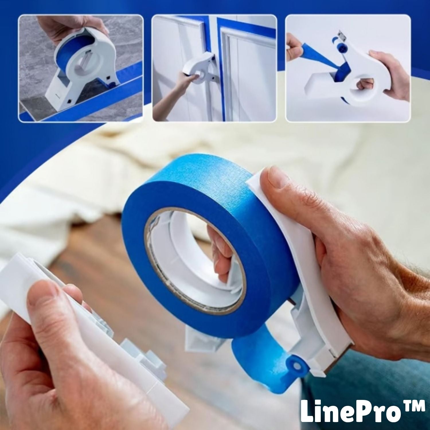 Schilderstape Applicator met Rolsysteem voor Rechte Verflijnen | Handige Plakband Aanbrengtool voor Wanden Plafonds en Plinten | Sansoti