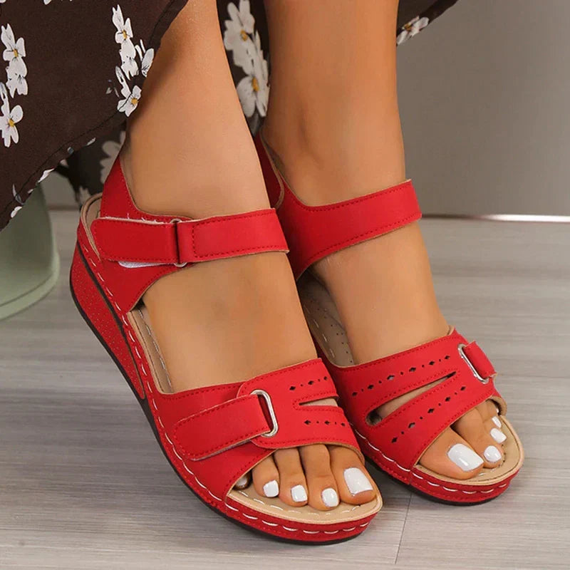 Dames Comfortsandalen Orthopedisch Verstelbaar met Gepolsterde Zool Zomerschoenen Roze Zwart Geel Rood 35-42 | Sansoti