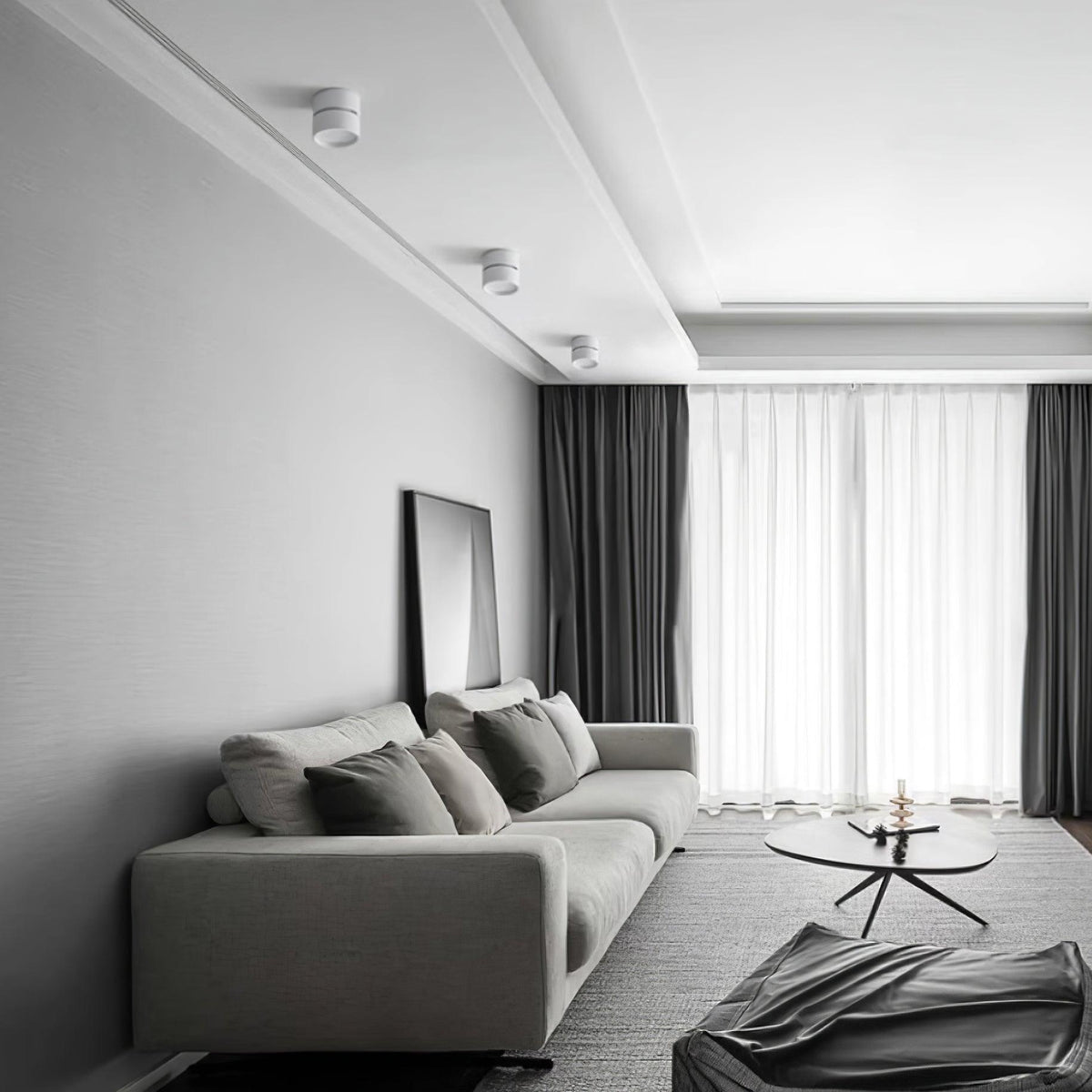 Spot de plafond réglable en aluminium blanc chaud LED 3000K, design minimaliste scandinave nordique pour intérieur | Sansoti