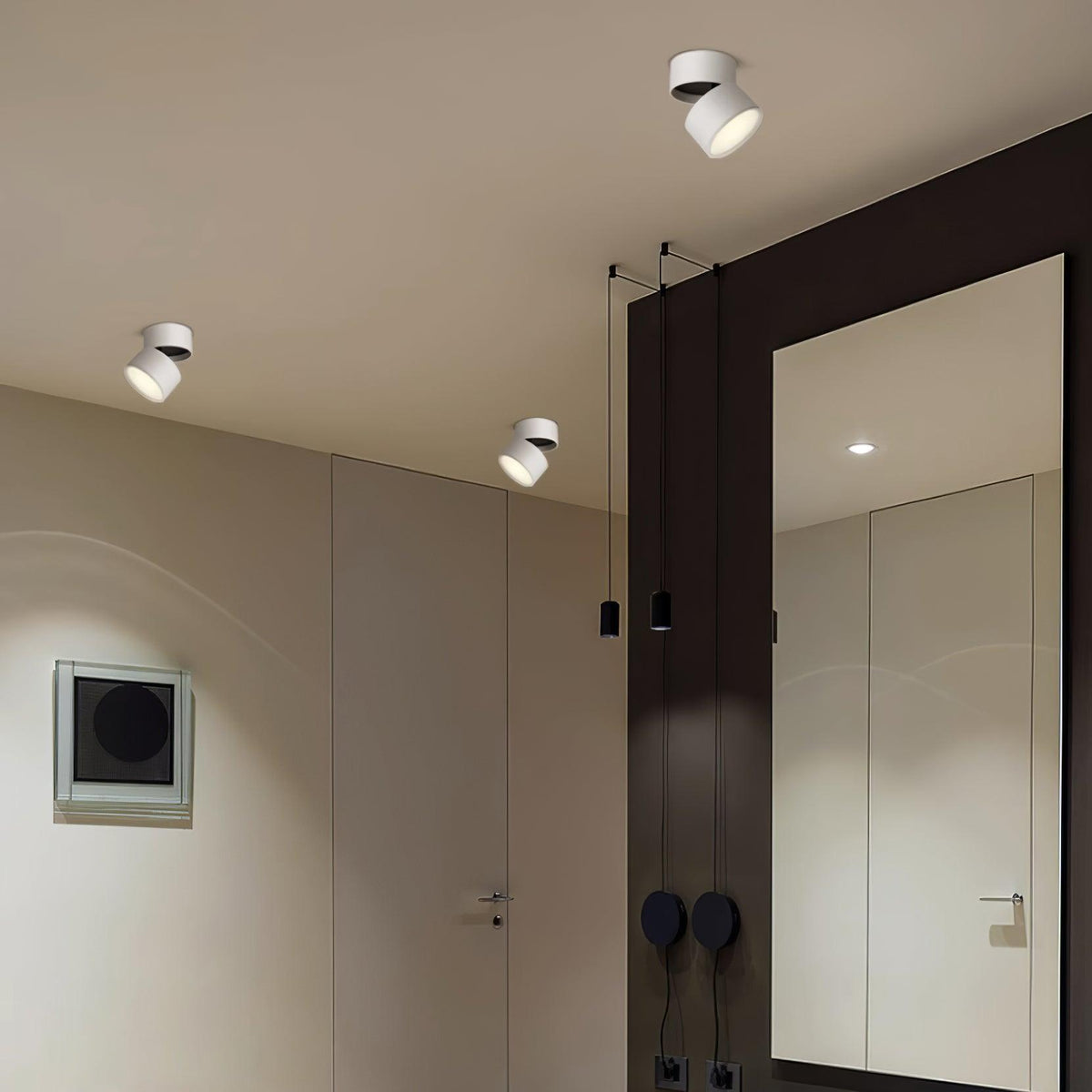 Spot de plafond réglable en aluminium blanc chaud LED 3000K, design minimaliste scandinave nordique pour intérieur | Sansoti
