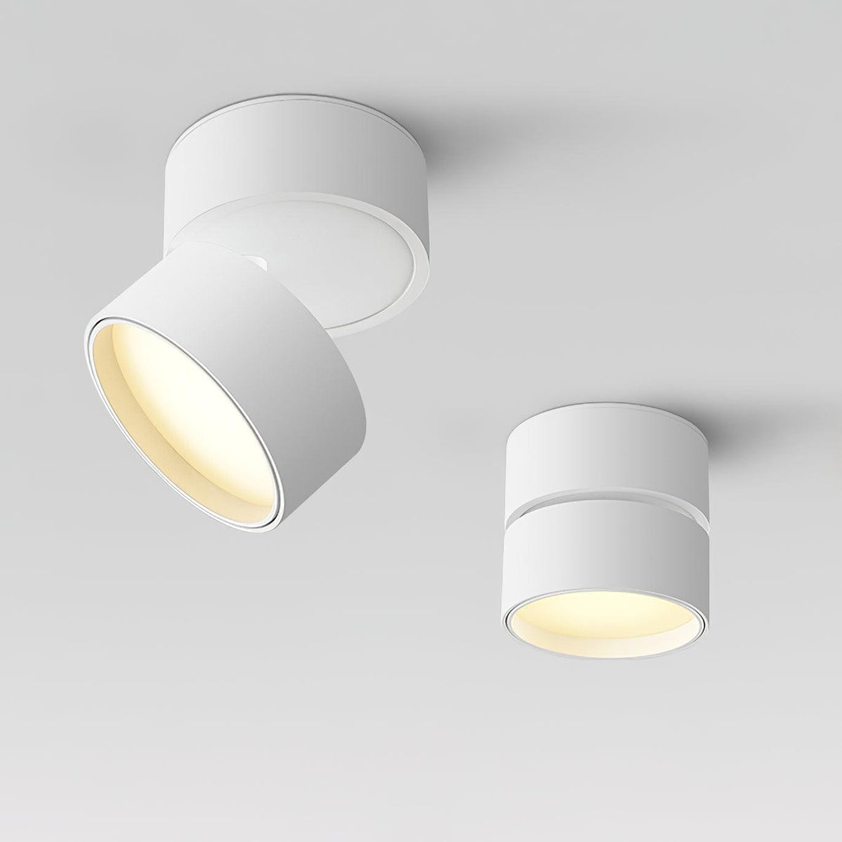 Spot de plafond réglable en aluminium blanc chaud LED 3000K, design minimaliste scandinave nordique pour intérieur | Sansoti
