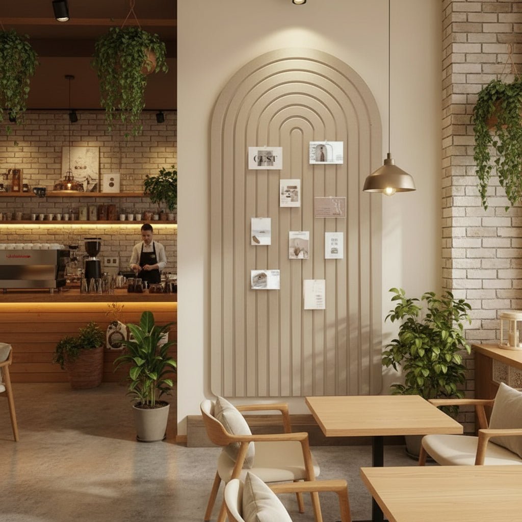 Gebogen Vilten Prikbord voor Moderne Wandorganisatie en Notities | Sansoti