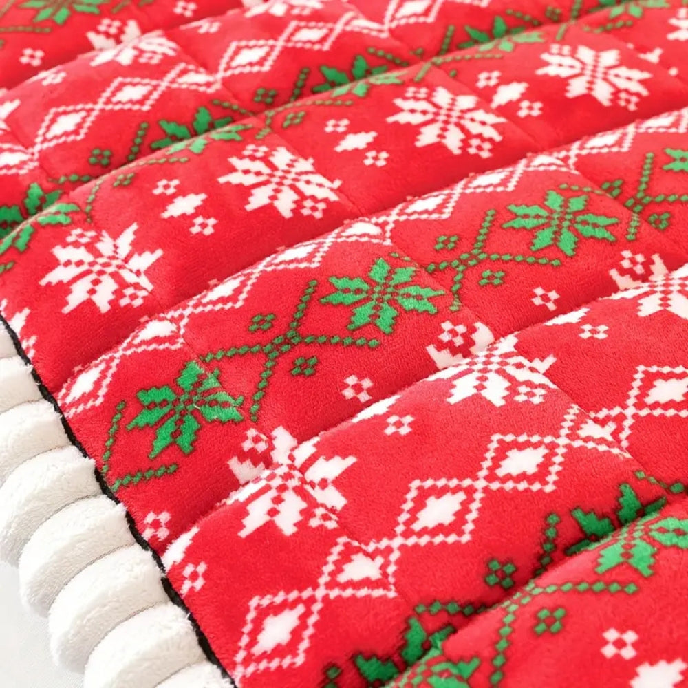Feestelijk Bankhoes Kersthoes Rood-Wit Patroon voor 1-4 Zitbanken Microfiber Kerstdecoratie Beschermhoes Machinewasbaar | Sansoti