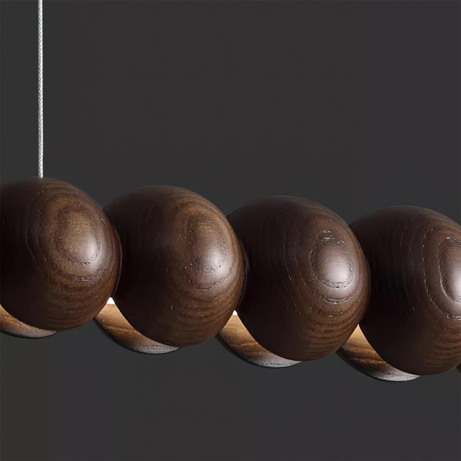 Hanglamp LED Hout Metaal Zwart Warm Wit Eettafel Kookeiland Moderne Verlichting Lineaire Hanglamp Scandinavisch Interieur | Sansoti