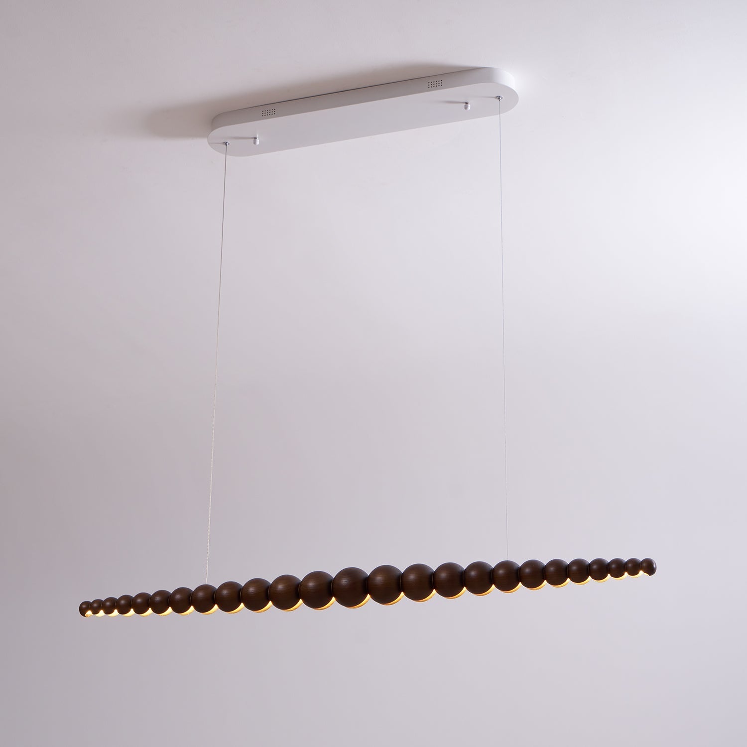 Hanglamp LED Hout Metaal Zwart Warm Wit Eettafel Kookeiland Moderne Verlichting Lineaire Hanglamp Scandinavisch Interieur | Sansoti