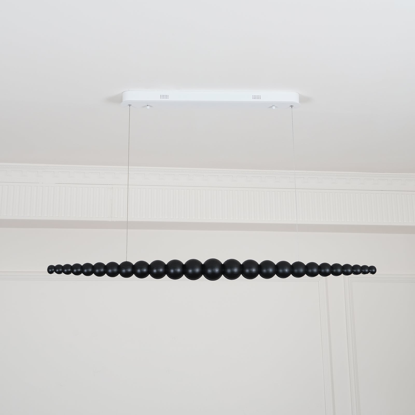 Hanglamp LED Hout Metaal Zwart Warm Wit Eettafel Kookeiland Moderne Verlichting Lineaire Hanglamp Scandinavisch Interieur | Sansoti