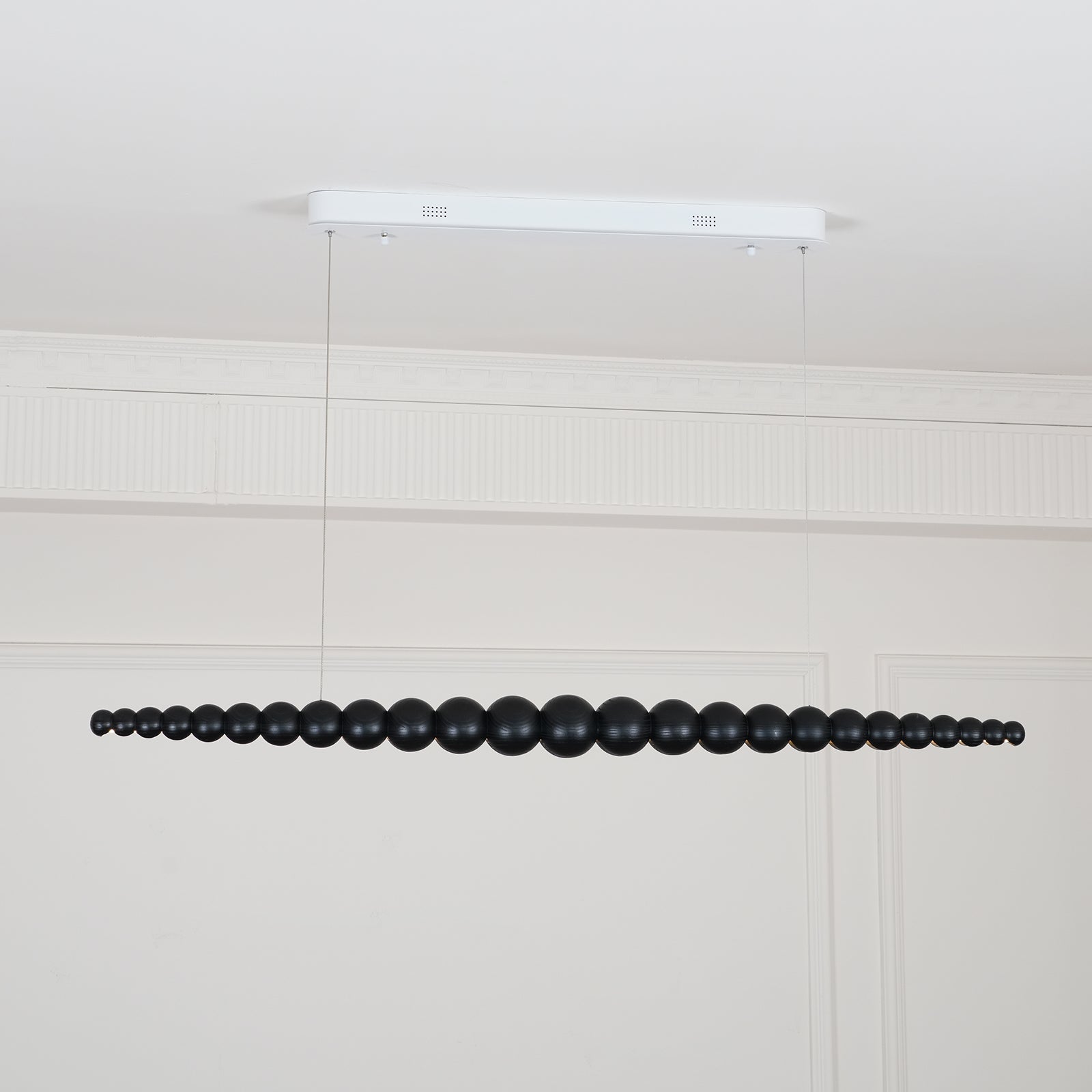 Hanglamp LED Hout Metaal Zwart Warm Wit Eettafel Kookeiland Moderne Verlichting Lineaire Hanglamp Scandinavisch Interieur | Sansoti