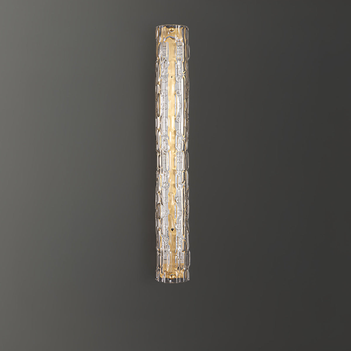 Glas-Wandleuchte aus messingfarbenem Metall, integrierte LED 3000K-6000K, dimmbare integrierte Beleuchtung, Wohnzimmer | Sansoti