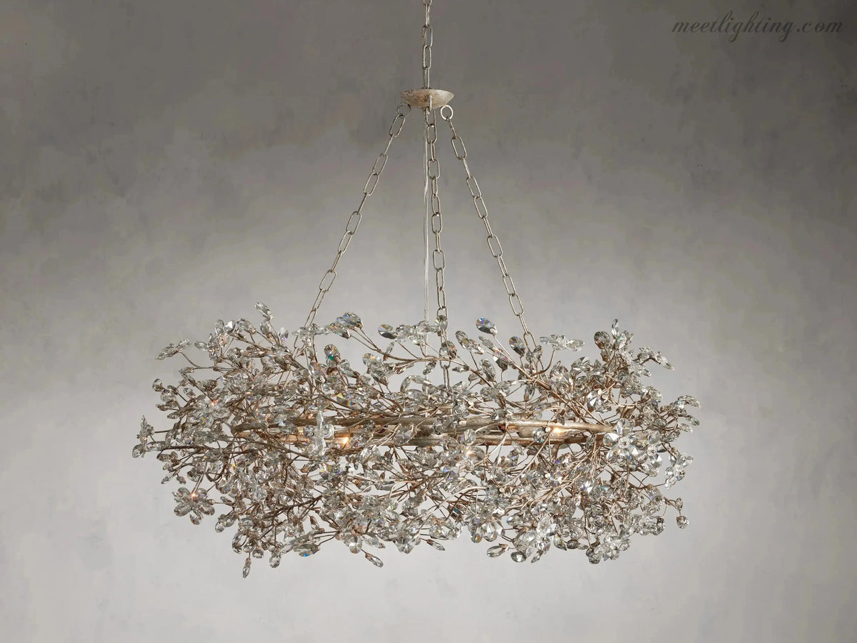 Lustre avec finition dorée, 6 à 12 sources lumineuses, suspension en fer fabriquée à la main, réglable, pour table à manger | Sansoti