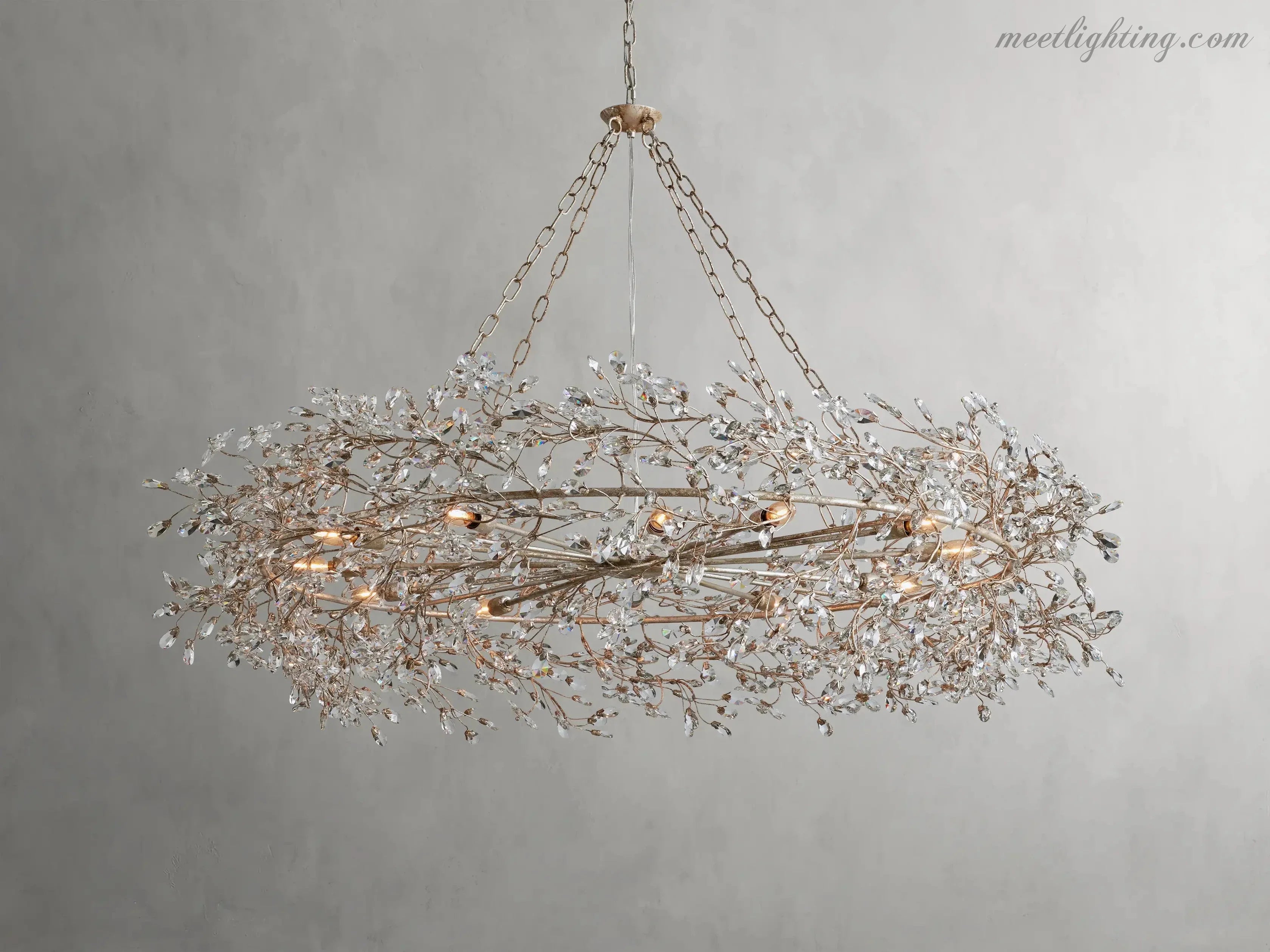 Lustre avec finition dorée, 6 à 12 sources lumineuses, suspension en fer fabriquée à la main, réglable, pour table à manger | Sansoti
