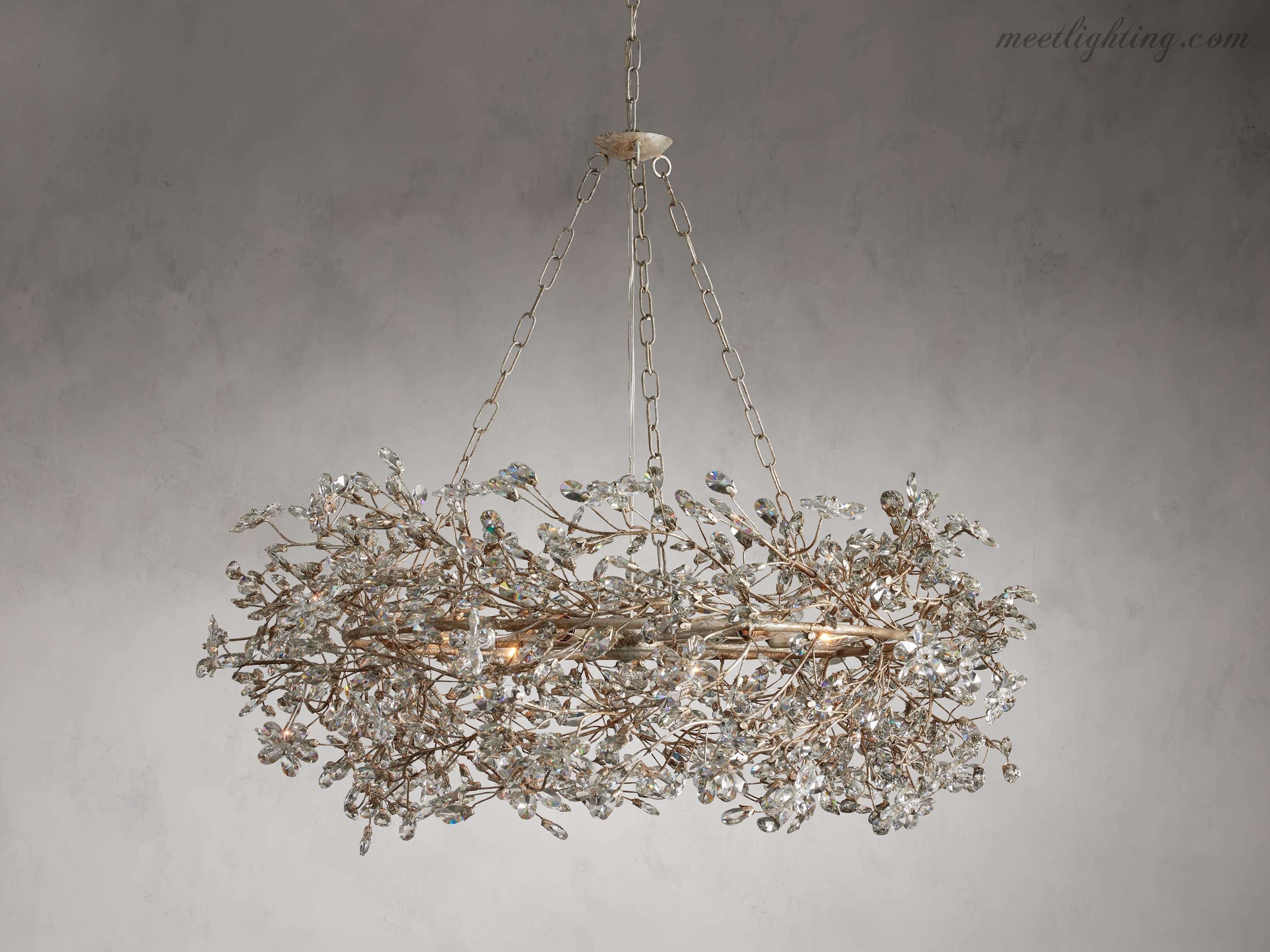 Lustre avec finition dorée, 6 à 12 sources lumineuses, suspension en fer fabriquée à la main, réglable, pour table à manger | Sansoti
