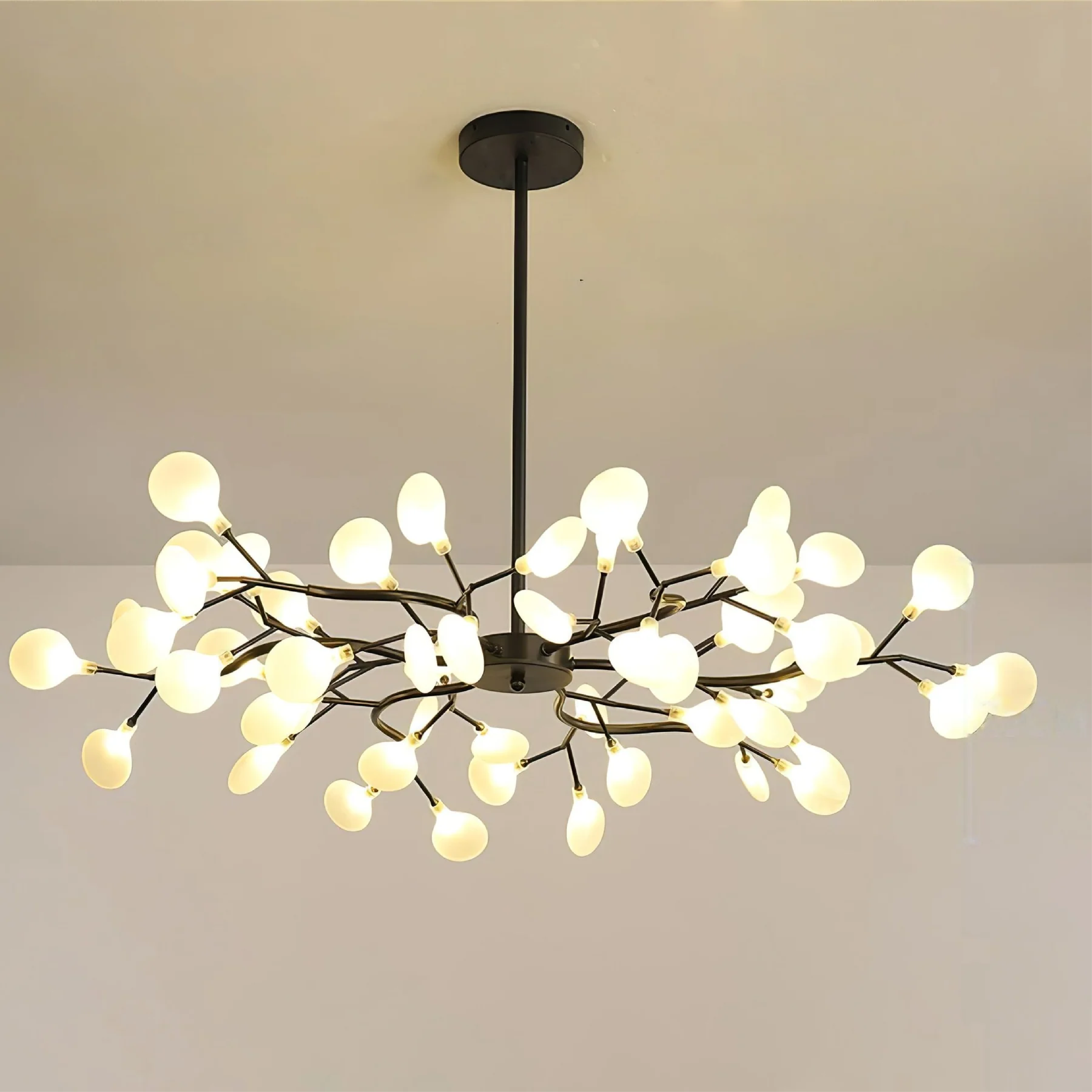 Lustre Firefly LED G4 LED 3000K noir/blanc éclairage table à manger design moderne plafonnier grand espace | Restfield