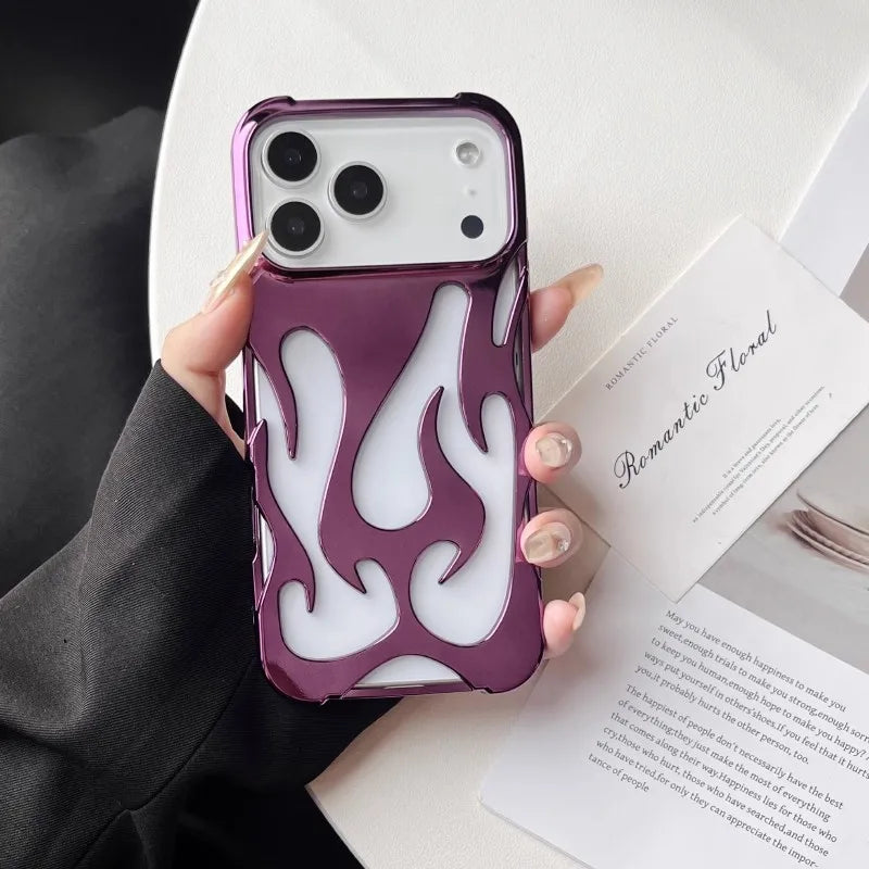 Perforated iPhone Phone Case with Flame Design Heat Dissipation Matte or Glossy Finish Protective Cover | Sansoti