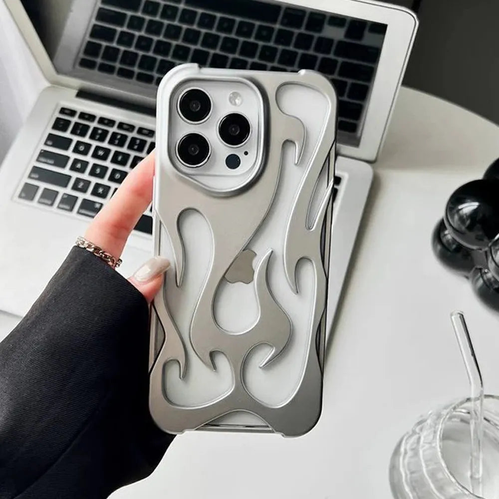 Perforated iPhone Phone Case with Flame Design Heat Dissipation Matte or Glossy Finish Protective Cover | Sansoti