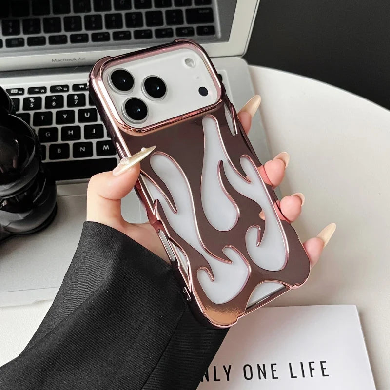 Perforated iPhone Phone Case with Flame Design Heat Dissipation Matte or Glossy Finish Protective Cover | Sansoti