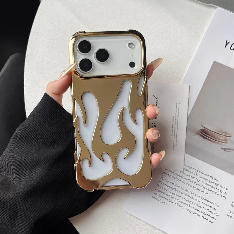 Perforated iPhone Phone Case with Flame Design Heat Dissipation Matte or Glossy Finish Protective Cover | Sansoti