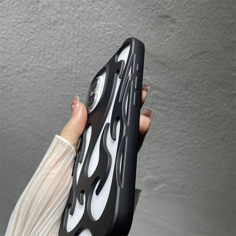Perforated iPhone Phone Case with Flame Design Heat Dissipation Matte or Glossy Finish Protective Cover | Sansoti