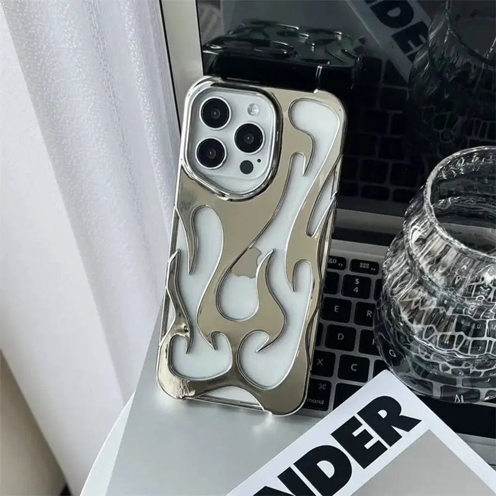 Perforated iPhone Phone Case with Flame Design Heat Dissipation Matte or Glossy Finish Protective Cover | Sansoti