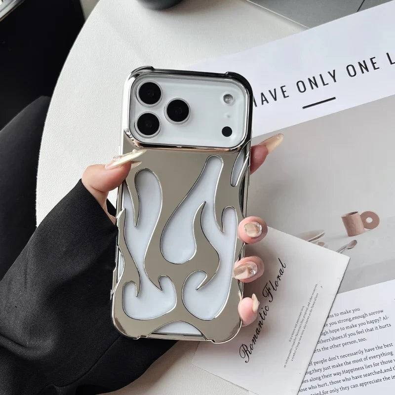Perforated iPhone Phone Case with Flame Design Heat Dissipation Matte or Glossy Finish Protective Cover | Sansoti
