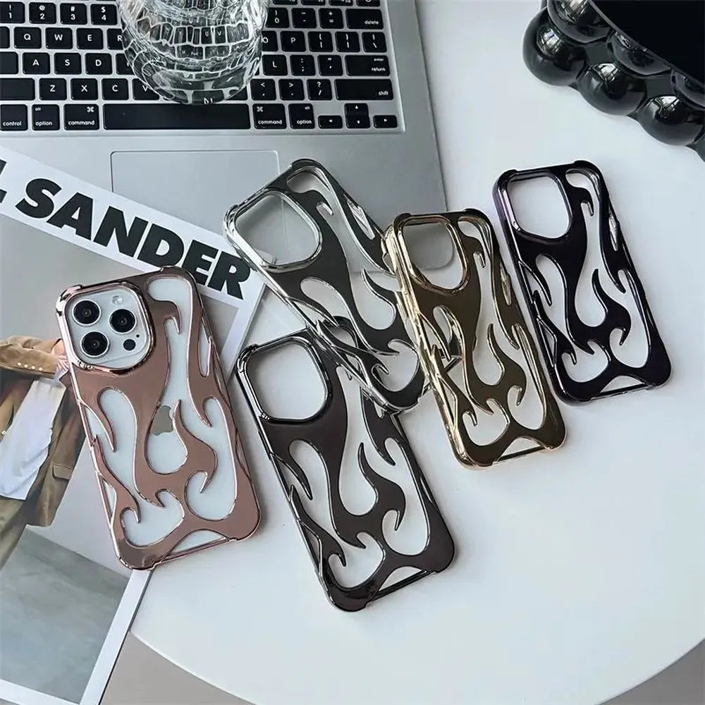 Perforated iPhone Phone Case with Flame Design Heat Dissipation Matte or Glossy Finish Protective Cover | Sansoti