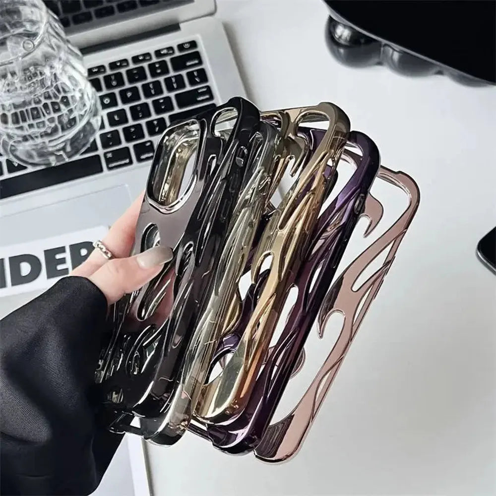 Perforated iPhone Phone Case with Flame Design Heat Dissipation Matte or Glossy Finish Protective Cover | Sansoti