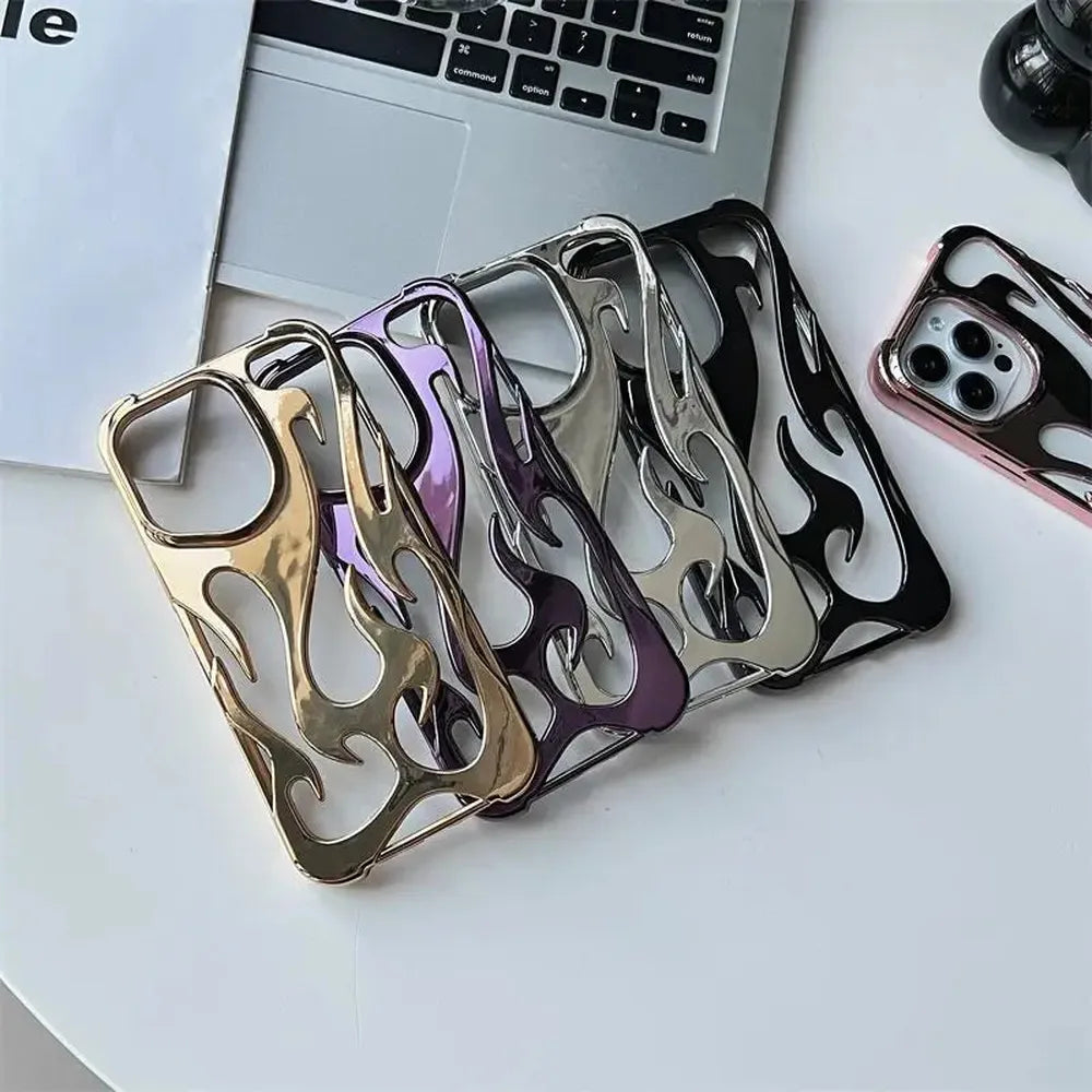 Perforated iPhone Phone Case with Flame Design Heat Dissipation Matte or Glossy Finish Protective Cover | Sansoti